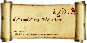 Örmény Márton névjegykártya